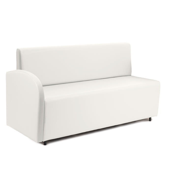 Divanetto Onda 3 posti con Bracciolo dx per Locali in ecopelle Ignifugo Mamba Dim 158x62xH88