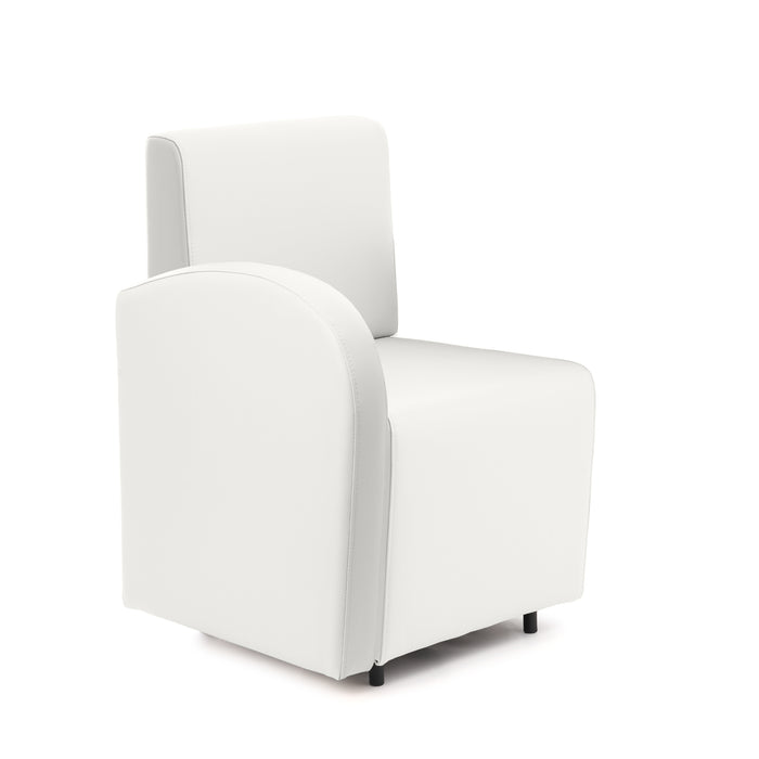 Divanetto Onda 1 posto con bracciolo dx per Locali in ecopelle Ignifugo Mamba Dim 58x62xH88