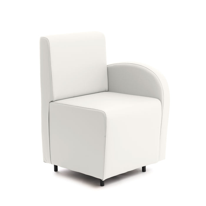 Divanetto Onda 1 posto con bracciolo dx per Locali in ecopelle Ignifugo Mamba Dim 58x62xH88