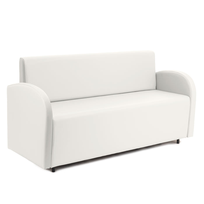 Divanetto Onda 3 posti con Braccioli per Locali in ecopelle Ignifugo Mamba Dim 166x62xH88