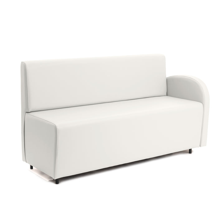 Divanetto Onda 3 posti con Bracciolo sx per Locali in ecopelle Ignifugo Mamba Dim 158x62xH88