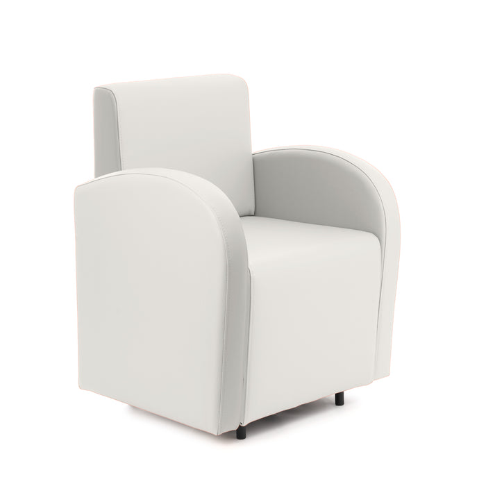 Divanetto Onda 1 posto con braccioli per Locali in ecopelle Ignifugo Mamba Dim 66x62xH88