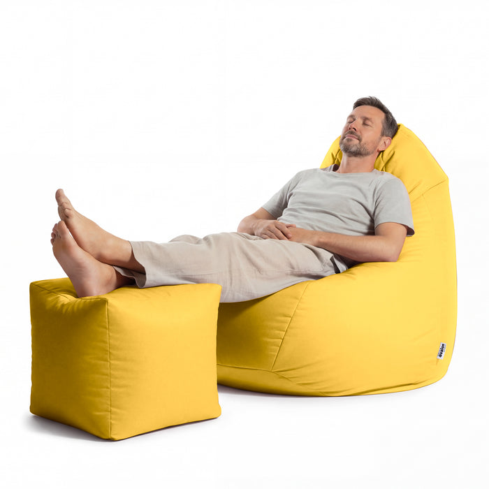 Pouf Poltrona Sacco Grande Sfoderabile con sacca interna BAG XXL Jive in tessuto per interno, Antistrappo, Impermeabile, opzione poggiapiedi - Ø95 x H135 cm