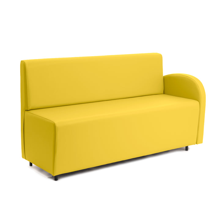 Divanetto Onda 3 posti con Bracciolo sx per Locali in ecopelle Ignifugo Mamba Dim 158x62xH88