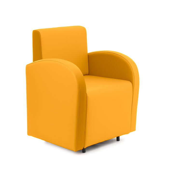 Divanetto Onda 1 posto con braccioli per Locali in ecopelle Ignifugo Mamba Dim 66x62xH88