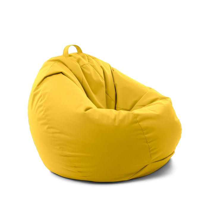 Ploof beanbag chair with Avalon footrest in Jive polyester fabric for indoor use. Dimensions: Ø80 x H80 cm.
