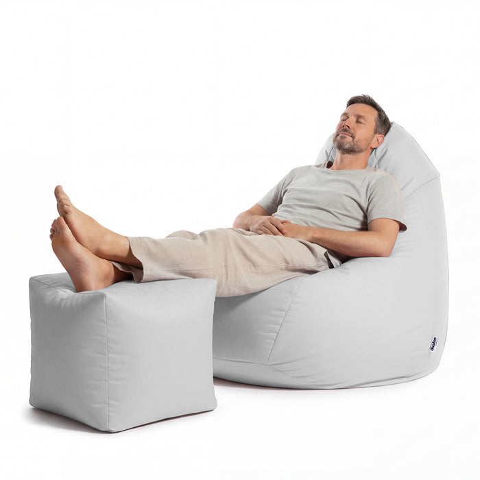 Pouf Poltrona Sacco Grande Sfoderabile con sacca interna BAG XXL Jive in tessuto per interno, Antistrappo, Impermeabile, opzione poggiapiedi - Ø95 x H135 cm