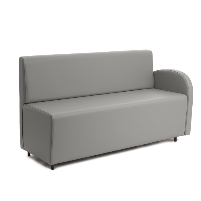 Divanetto Onda 3 posti con Bracciolo sx per Locali in ecopelle Ignifugo Mamba Dim 158x62xH88