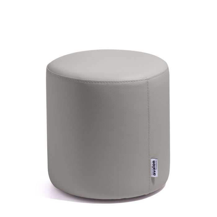 Avalon Rigid Cylinder Pouf Table in Mamba Trendy Faux Leather, Class 1-IM, Fire Retardant, for Indoor and Outdoor Use. Dimensions: Ø35 cm X H32 cm