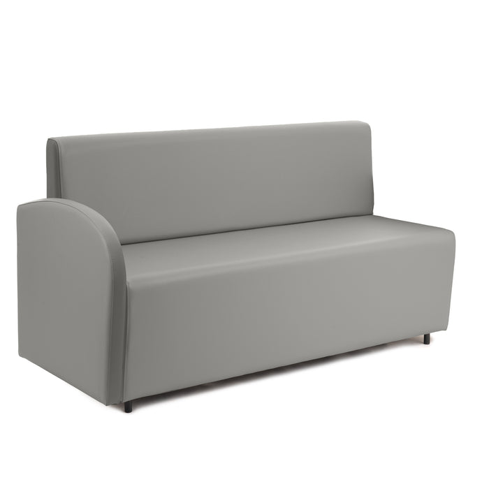 Divanetto Onda 3 posti con Bracciolo dx per Locali in ecopelle Ignifugo Mamba Dim 158x62xH88