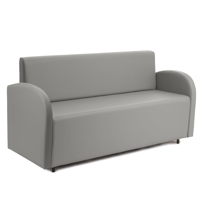 Divanetto Onda 3 posti con Braccioli per Locali in ecopelle Ignifugo Mamba Dim 166x62xH88
