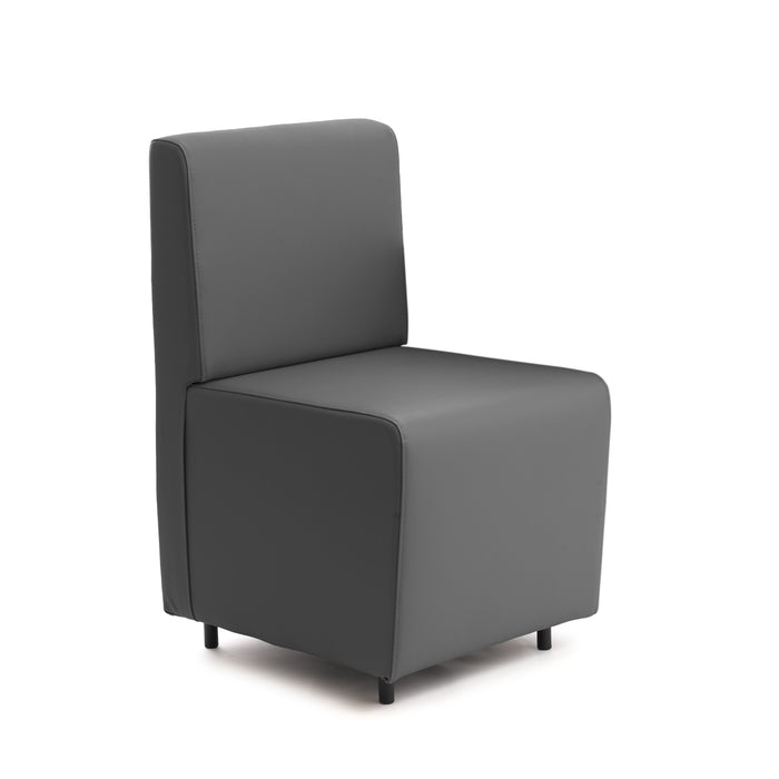 Sofá de 1 plaza para restaurante Essence en piel sintética Mamba Dim 50x62xH88