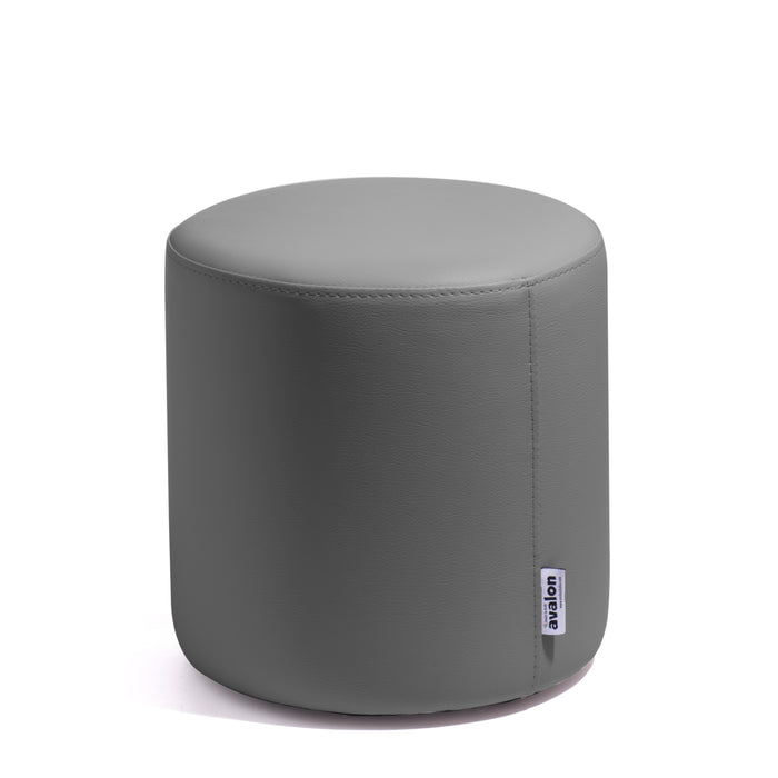 Avalon Rigid Cylinder Pouf Table in Mamba Trendy Faux Leather, Class 1-IM, Fire Retardant, for Indoor and Outdoor Use. Dimensions: Ø35 cm X H32 cm