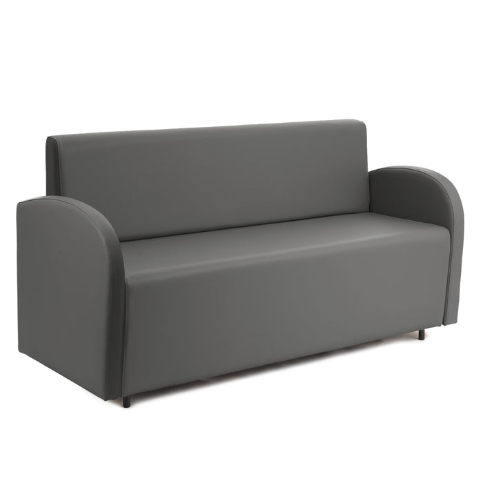 Divanetto Onda 3 posti con Braccioli per Locali in ecopelle Ignifugo Mamba Dim 166x62xH88