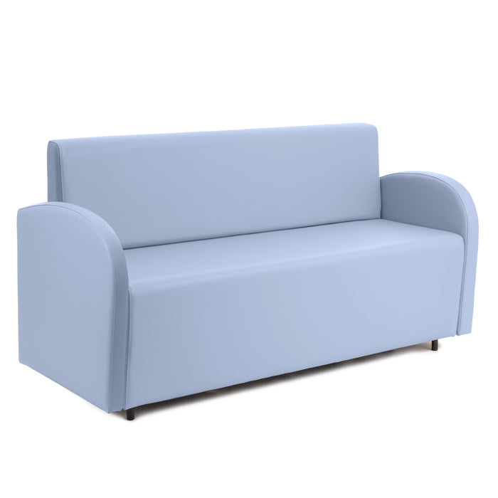 Divanetto Onda 3 posti con Braccioli per Locali in ecopelle Ignifugo Mamba Dim 166x62xH88