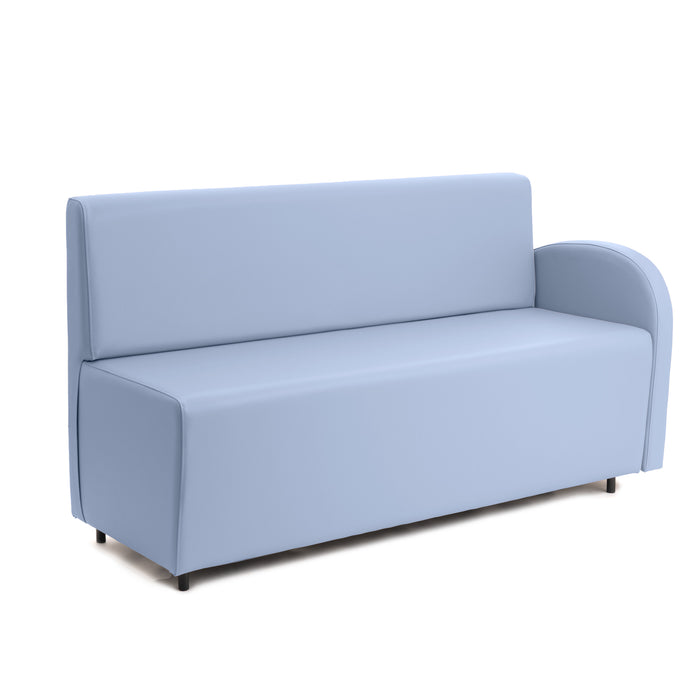 Divanetto Onda 3 posti con Bracciolo sx per Locali in ecopelle Ignifugo Mamba Dim 158x62xH88