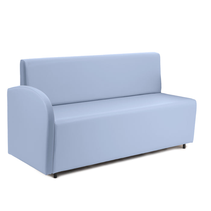Divanetto Onda 3 posti con Bracciolo dx per Locali in ecopelle Ignifugo Mamba Dim 158x62xH88