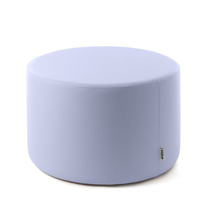 Avalon Rigid Cylinder Pouf Table in Mamba Trendy Faux Leather, Class 1-IM, Fire Retardant, for Indoor and Outdoor Use. Dimensions: Ø70 cm X H40 cm 