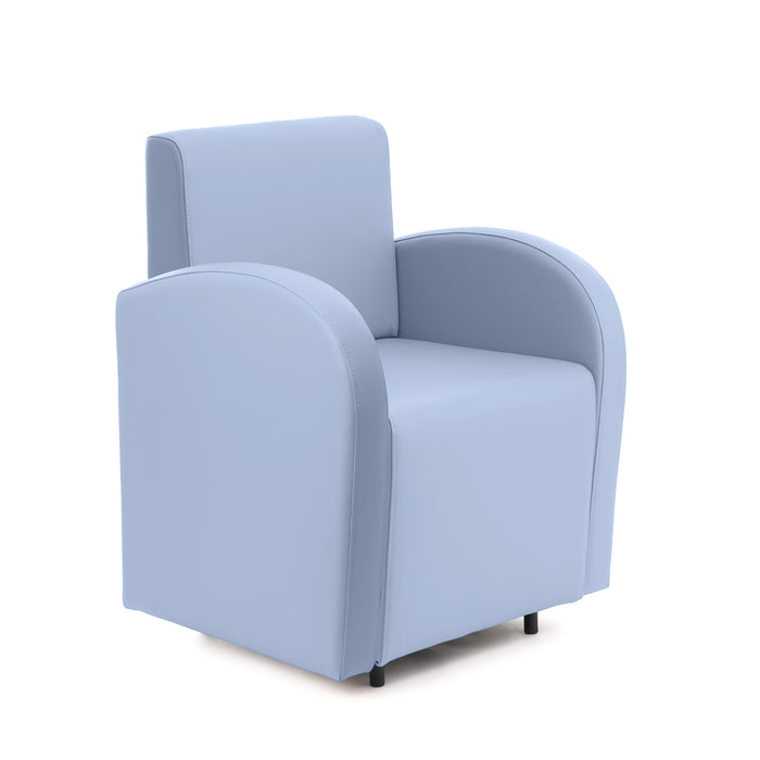 Divanetto Onda 1 posto con braccioli per Locali in ecopelle Ignifugo Mamba Dim 66x62xH88