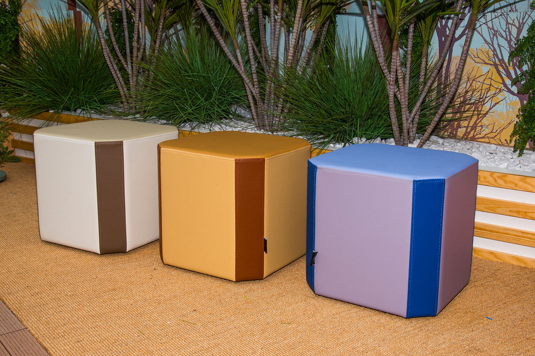 Set Pouf Rigidi Geometrici Casa del Grande Fratello Edizione 2024 - varie dimensioni e colori