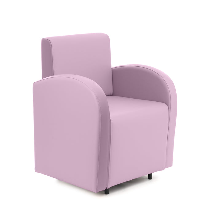 Divanetto Onda 1 posto con braccioli per Locali in ecopelle Ignifugo Mamba Dim 66x62xH88