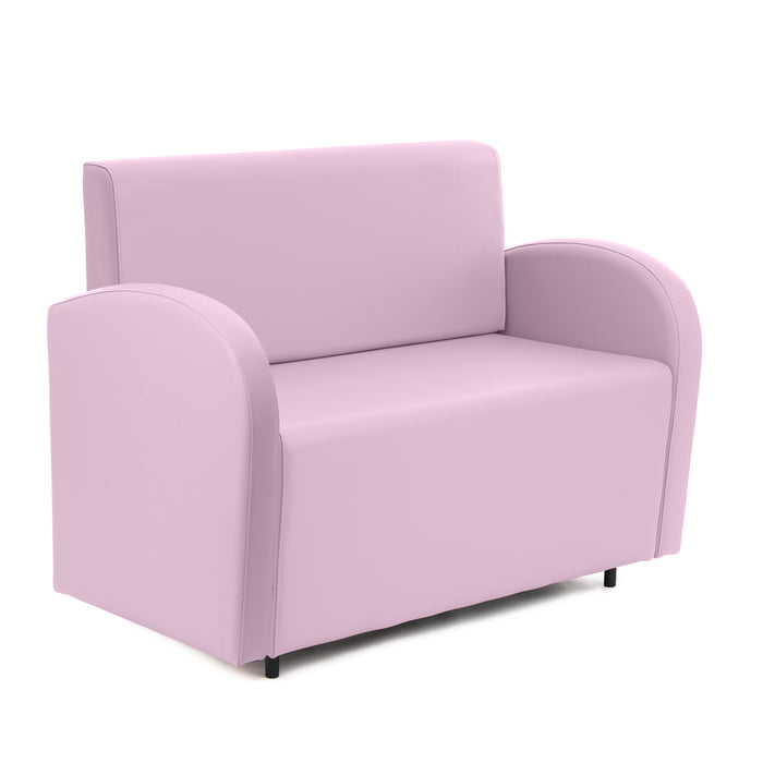 Divanetto Onda 2 posti con bracciolo dx per Locali in ecopelle Ignifugo Mamba Dim 108x62xH88