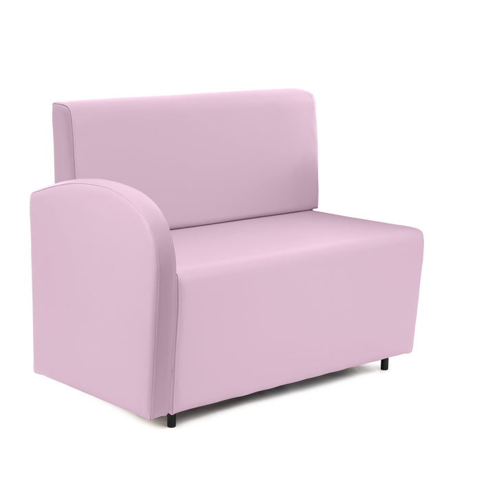 Divanetto Onda 2 posti con bracciolo dx per Locali in ecopelle Ignifugo Mamba Dim 108x62xH88