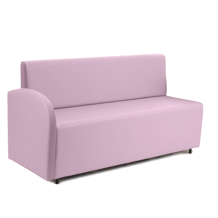 Divanetto Onda 3 posti con Bracciolo dx per Locali in ecopelle Ignifugo Mamba Dim 158x62xH88