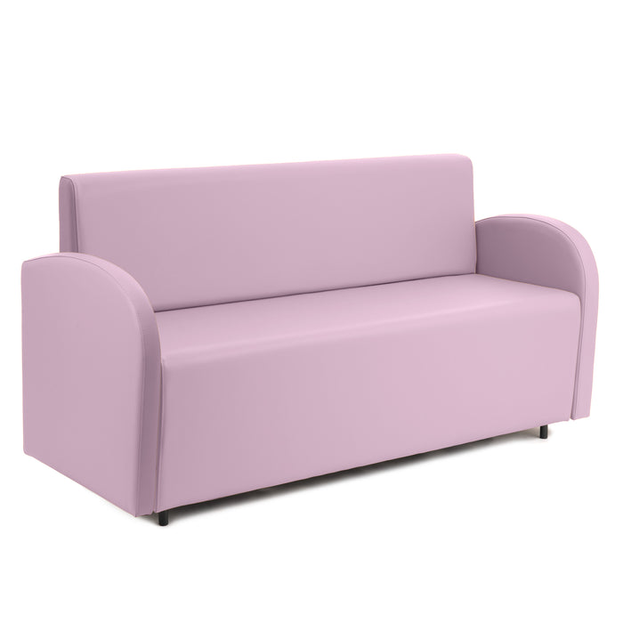 Divanetto Onda 3 posti con Braccioli per Locali in ecopelle Ignifugo Mamba Dim 166x62xH88