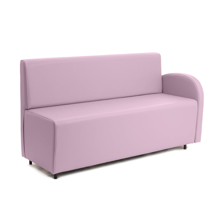 Divanetto Onda 3 posti con Bracciolo sx per Locali in ecopelle Ignifugo Mamba Dim 158x62xH88