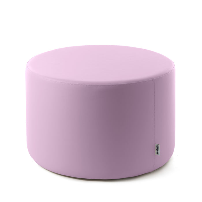 Avalon Rigid Cylinder Pouf Table in Mamba Trendy Faux Leather, Class 1-IM, Fire Retardant, for Indoor and Outdoor Use. Dimensions: Ø70 cm X H40 cm 