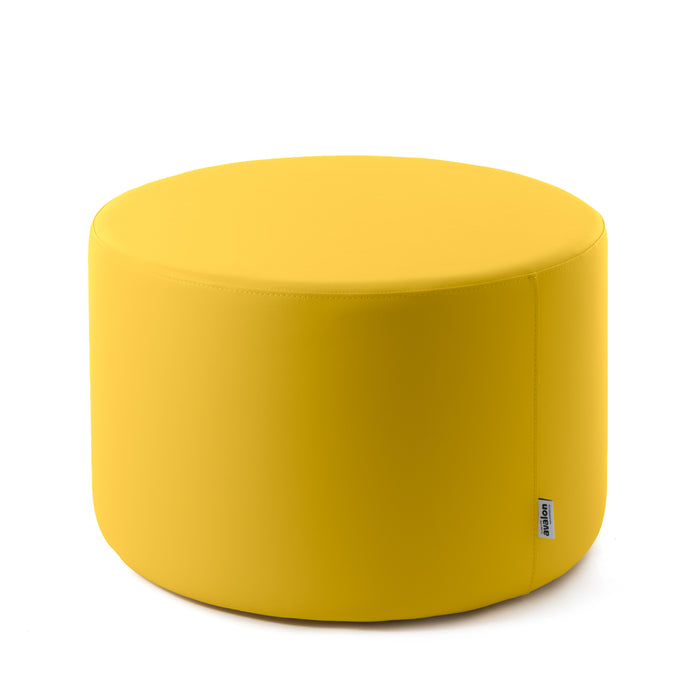 Avalon Rigid Cylinder Pouf Table in Mamba Trendy Faux Leather, Class 1-IM, Fire Retardant, for Indoor and Outdoor Use. Dimensions: Ø70 cm X H40 cm 