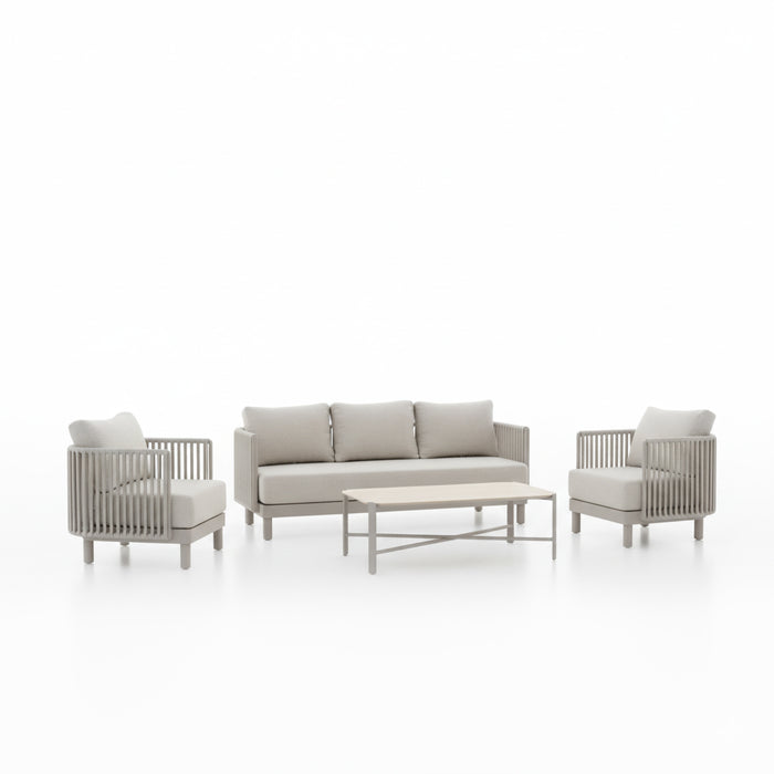 Linea Oasi Set Salotto da Esterno Avalon, Divani e Tavolino per Giardino, Terrazzo, Balcone, Comfort e Stile Naturale