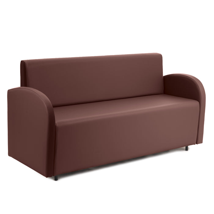 Divanetto Onda 3 posti con Braccioli per Locali in ecopelle Ignifugo Mamba Dim 166x62xH88