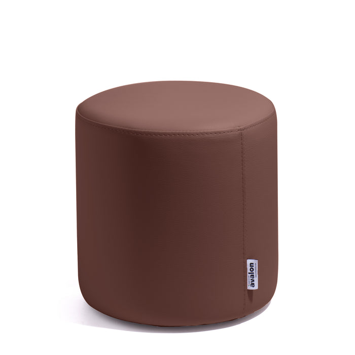 Avalon Rigid Cylinder Pouf Table in Mamba Trendy Faux Leather, Class 1-IM, Fire Retardant, for Indoor and Outdoor Use. Dimensions: Ø35 cm X H32 cm
