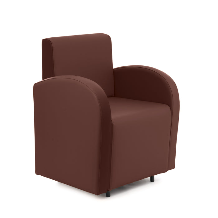 Divanetto Onda 1 posto con braccioli per Locali in ecopelle Ignifugo Mamba Dim 66x62xH88