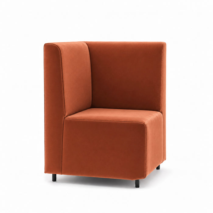 Essence Corner Sofa for Restaurants in Mamba Faux Leather Size 62x62xH88 cm