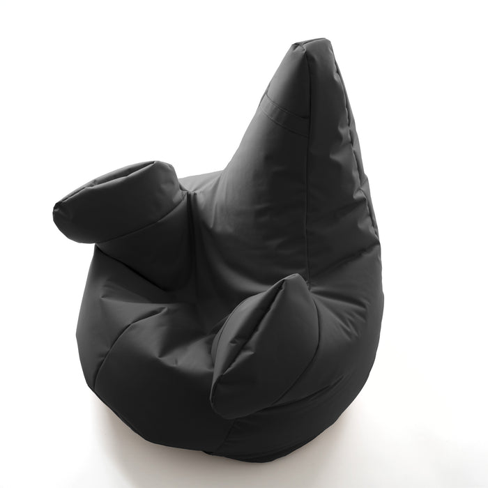Pouf poltrona sacco con braccioli Ploof, Avalon in tessuto poliestere Jive per interno Imbottito. Dim: Ø85 x H90 cm