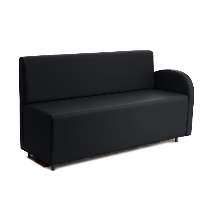 Divanetto Onda 3 posti con Bracciolo sx per Locali in ecopelle Ignifugo Mamba Dim 158x62xH88
