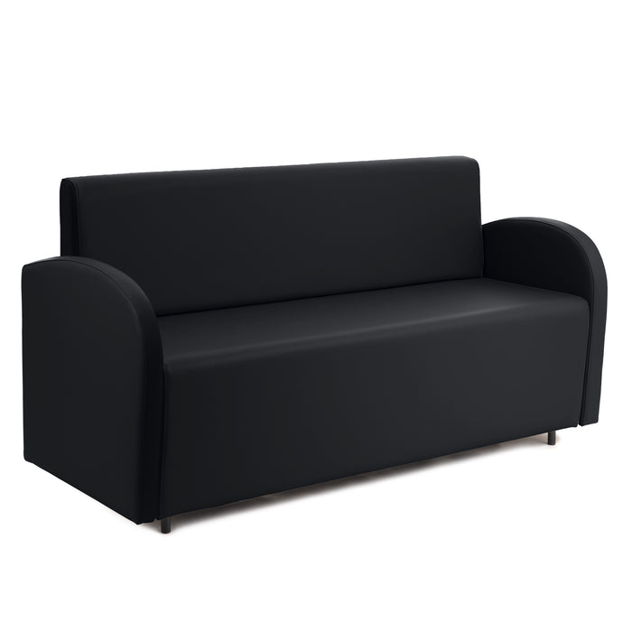 Divanetto Onda 3 posti con Braccioli per Locali in ecopelle Ignifugo Mamba Dim 166x62xH88