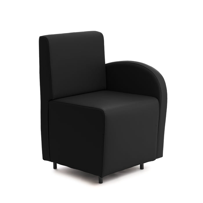 Divanetto Onda 1 posto con bracciolo dx per Locali in ecopelle Ignifugo Mamba Dim 58x62xH88