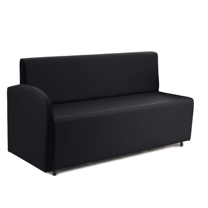 Divanetto Onda 3 posti con Bracciolo dx per Locali in ecopelle Ignifugo Mamba Dim 158x62xH88
