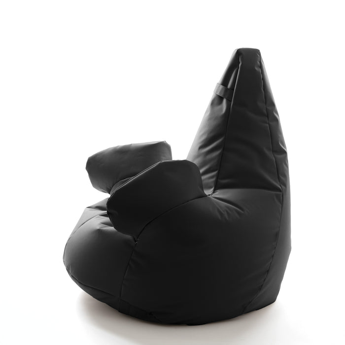 Pouf poltrona sacco con braccioli Ploof, Avalon in tessuto poliestere Jive per interno Imbottito. Dim: Ø85 x H90 cm