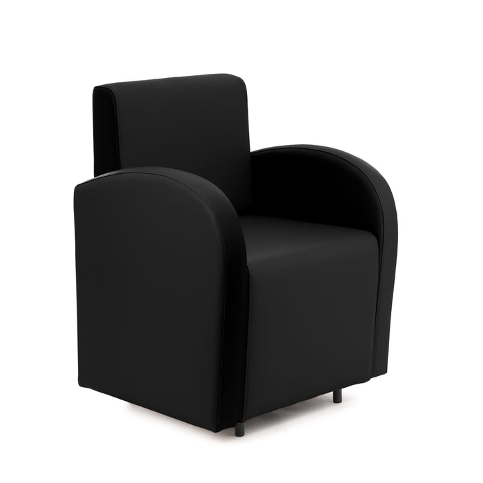 Divanetto Onda 1 posto con braccioli per Locali in ecopelle Ignifugo Mamba Dim 66x62xH88