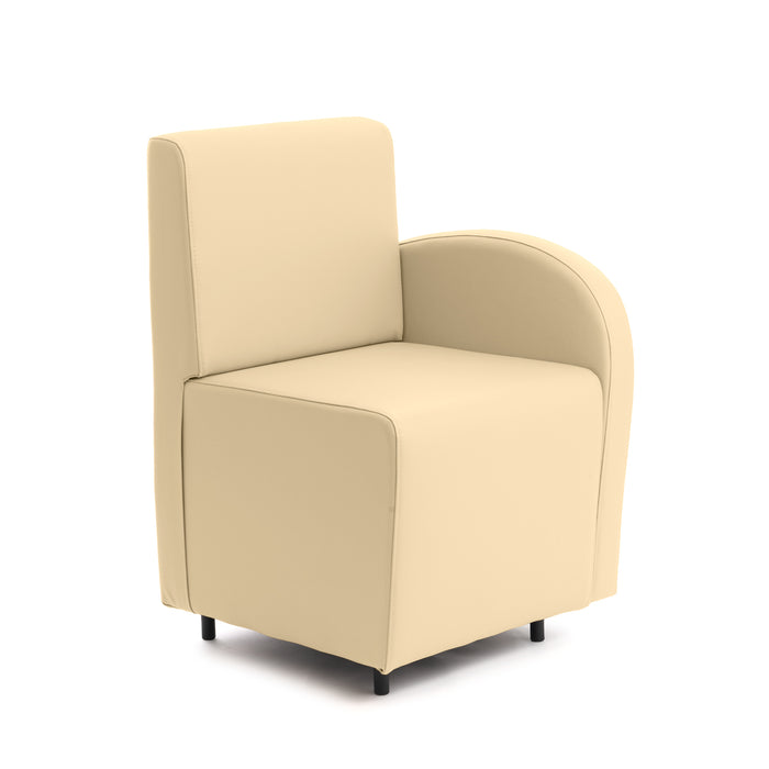 Divanetto Onda 1 posto con bracciolo dx per Locali in ecopelle Ignifugo Mamba Dim 58x62xH88