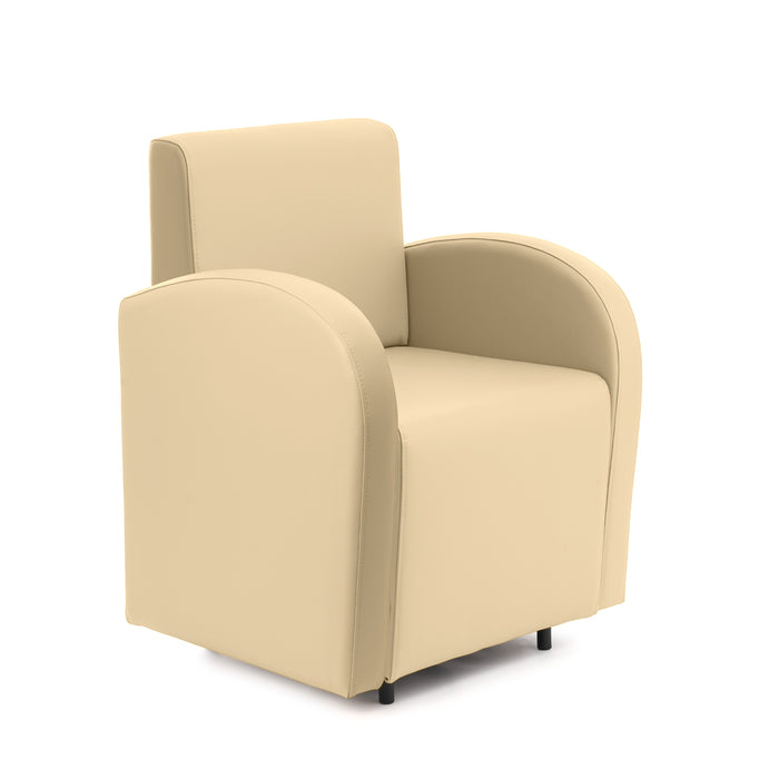 Divanetto Onda 1 posto con braccioli per Locali in ecopelle Ignifugo Mamba Dim 66x62xH88