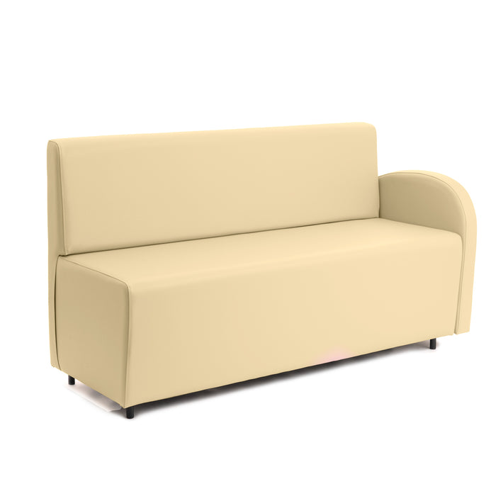 Divanetto Onda 3 posti con Bracciolo sx per Locali in ecopelle Ignifugo Mamba Dim 158x62xH88