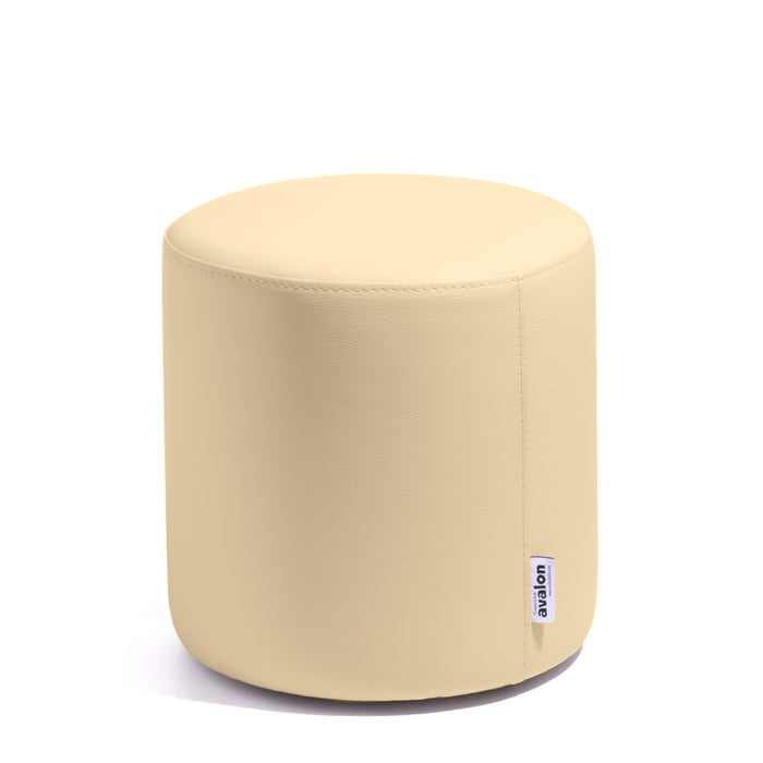 Avalon Rigid Cylinder Pouf Table in Mamba Trendy Faux Leather, Class 1-IM, Fire Retardant, for Indoor and Outdoor Use. Dimensions: Ø35 cm X H32 cm