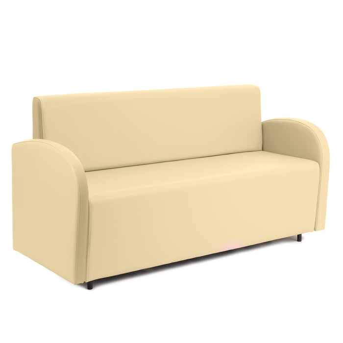 Divanetto Onda 3 posti con Braccioli per Locali in ecopelle Ignifugo Mamba Dim 166x62xH88