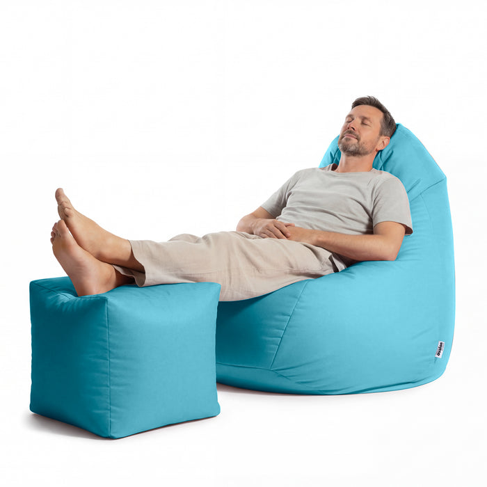 Pouf Poltrona Sacco Grande Sfoderabile con sacca interna BAG XXL Jive in tessuto per interno, Antistrappo, Impermeabile, opzione poggiapiedi - Ø95 x H135 cm